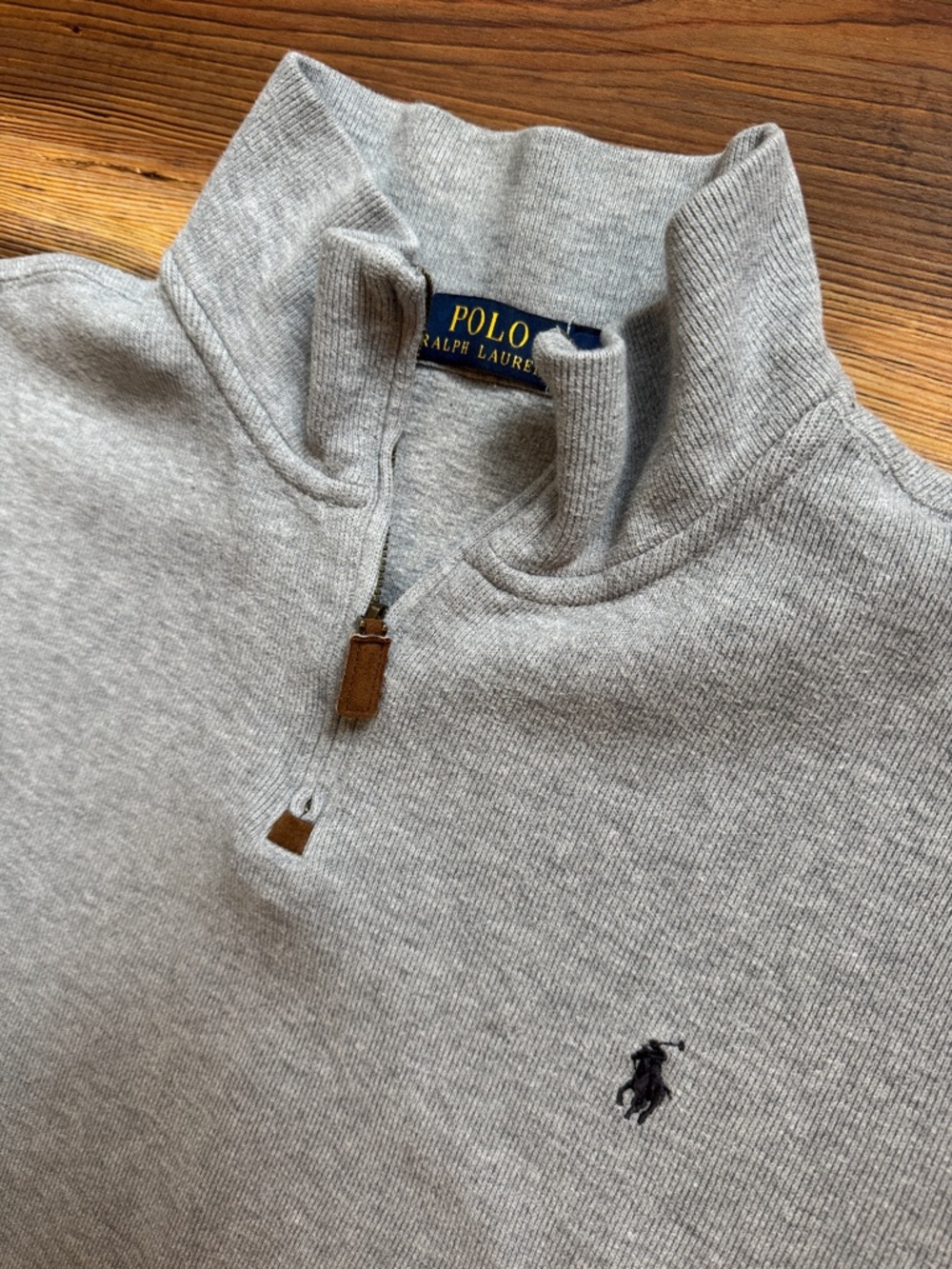 Polo Ralph Lauren Gray Quarter Zip Pullover Size XL Classic Fleece Sweater - Picture 2 of 3